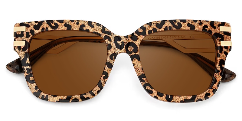 Lidia Square Leopard Sunglasses