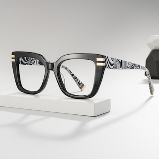 Cardozo Square Black Glasses0