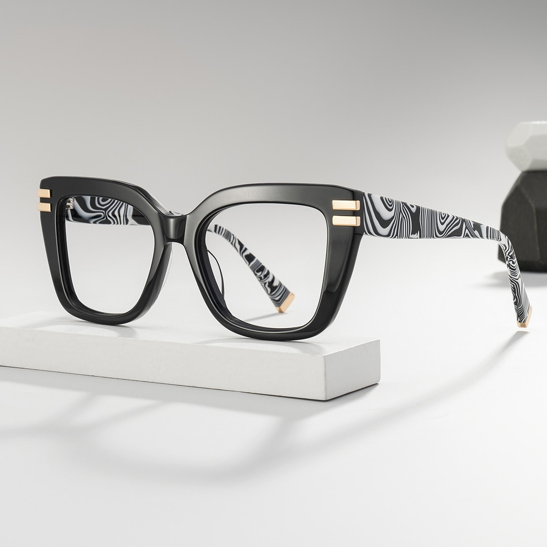 Cardozo Square Black Glasses0