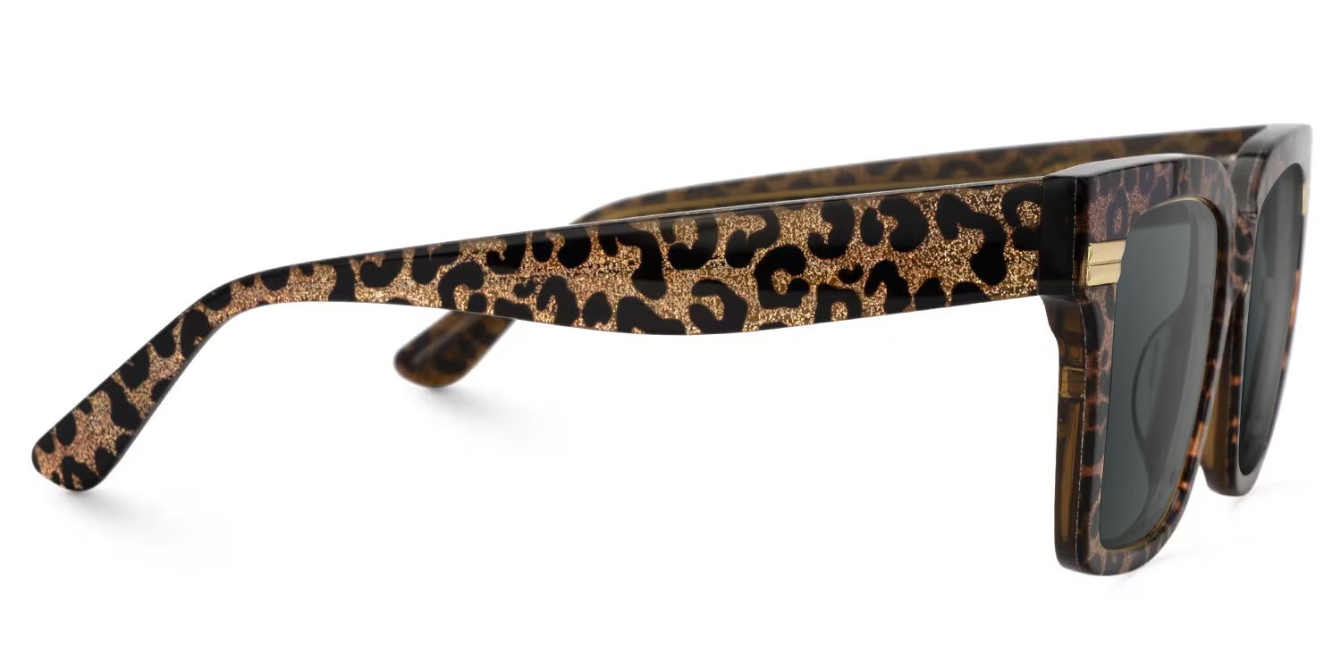Taylor Mixed Gold Leopard Square Frame Sunglasses | ZEELOOL2