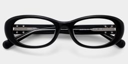 Catherine Black Oval Glasses2