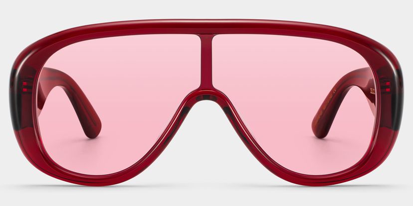 The Shield Red Aviator Glasses
