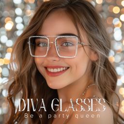 Diva Square Silver Glasses1