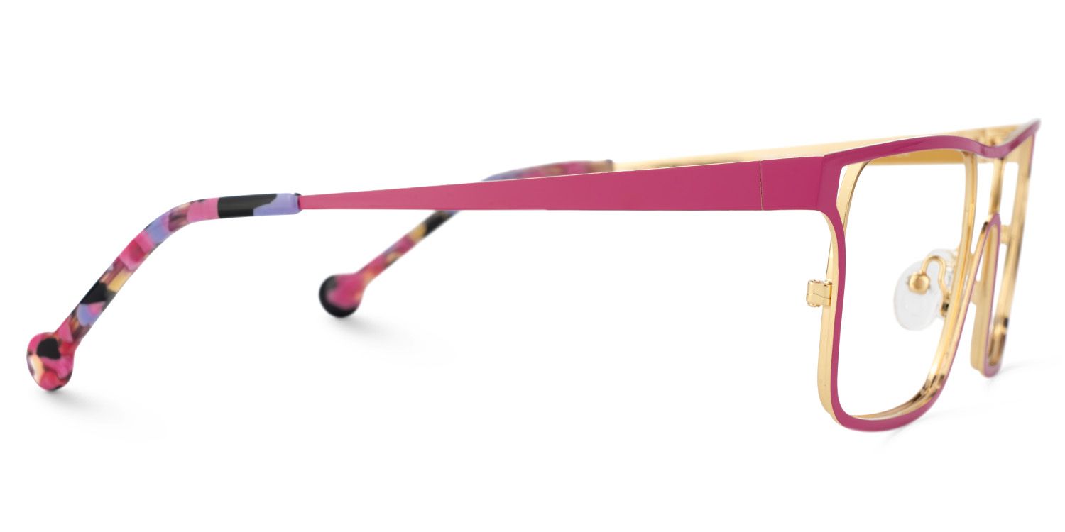 Nova Wide Rose Gold Glasses with Rectangle Frames | Zeelool2
