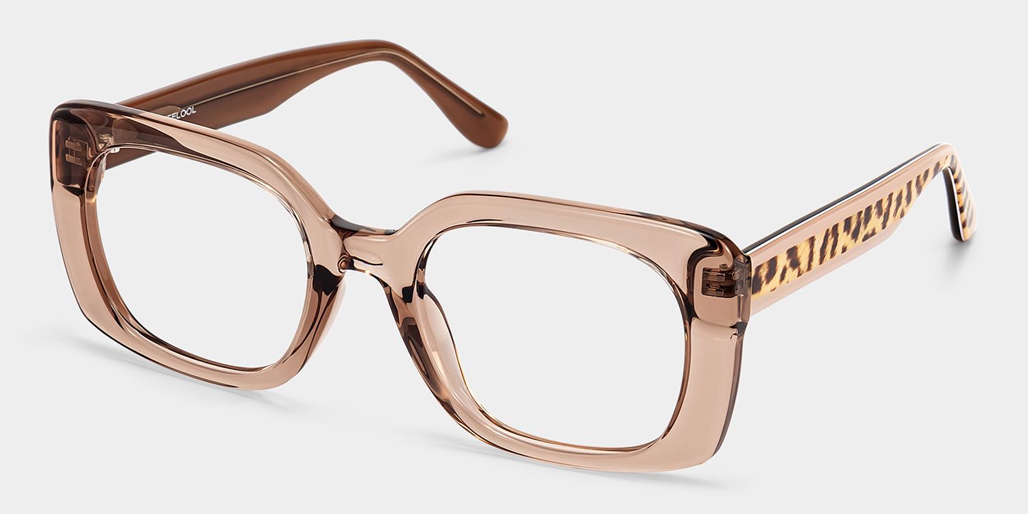 Natalie Beige Square Glasses | ZEELOOL3