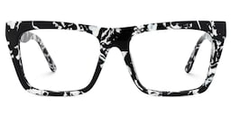 Rascoe Rectangle Black White Glasses1