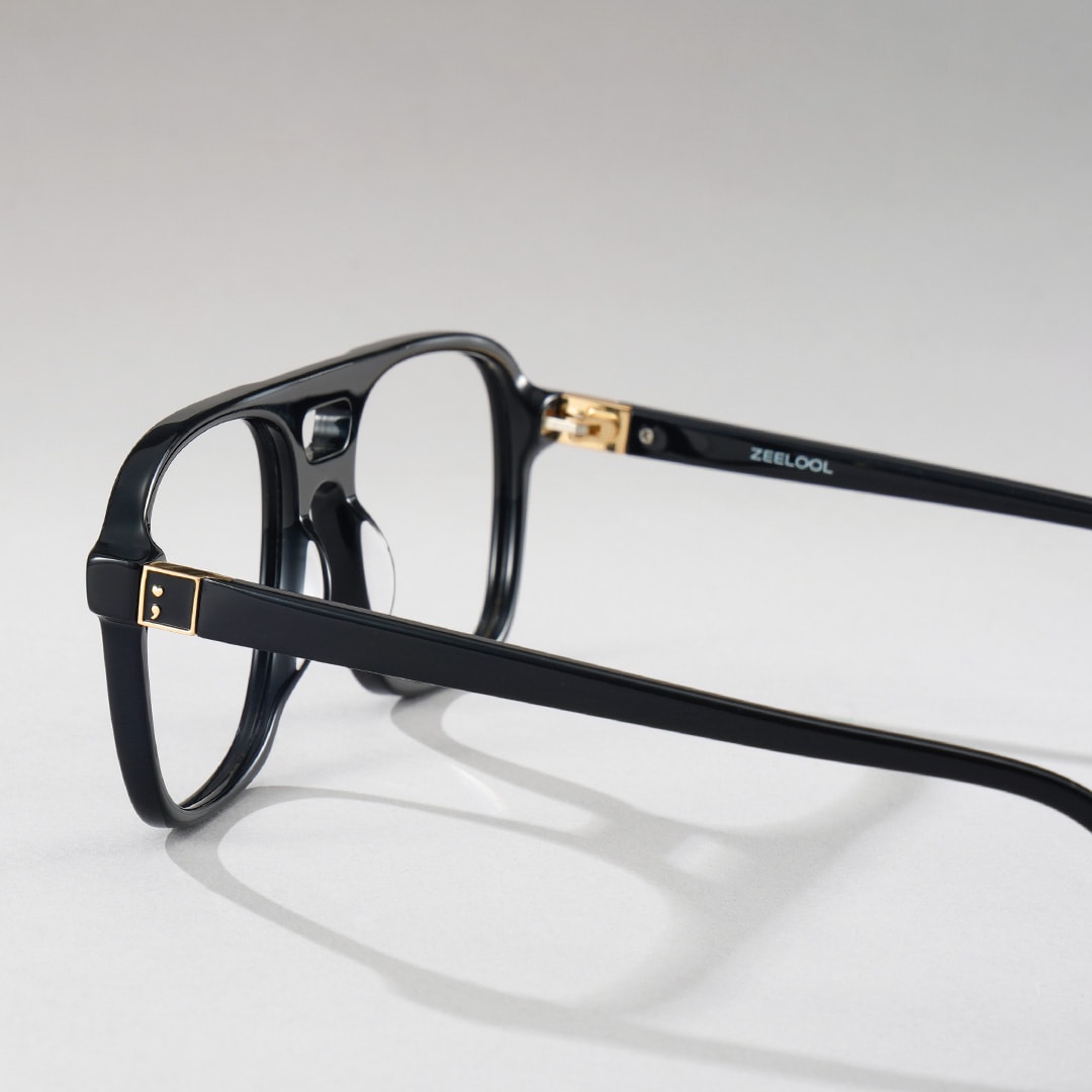 Athena Black Frame Glasses with Aviator Frame Online | ZEELOOL