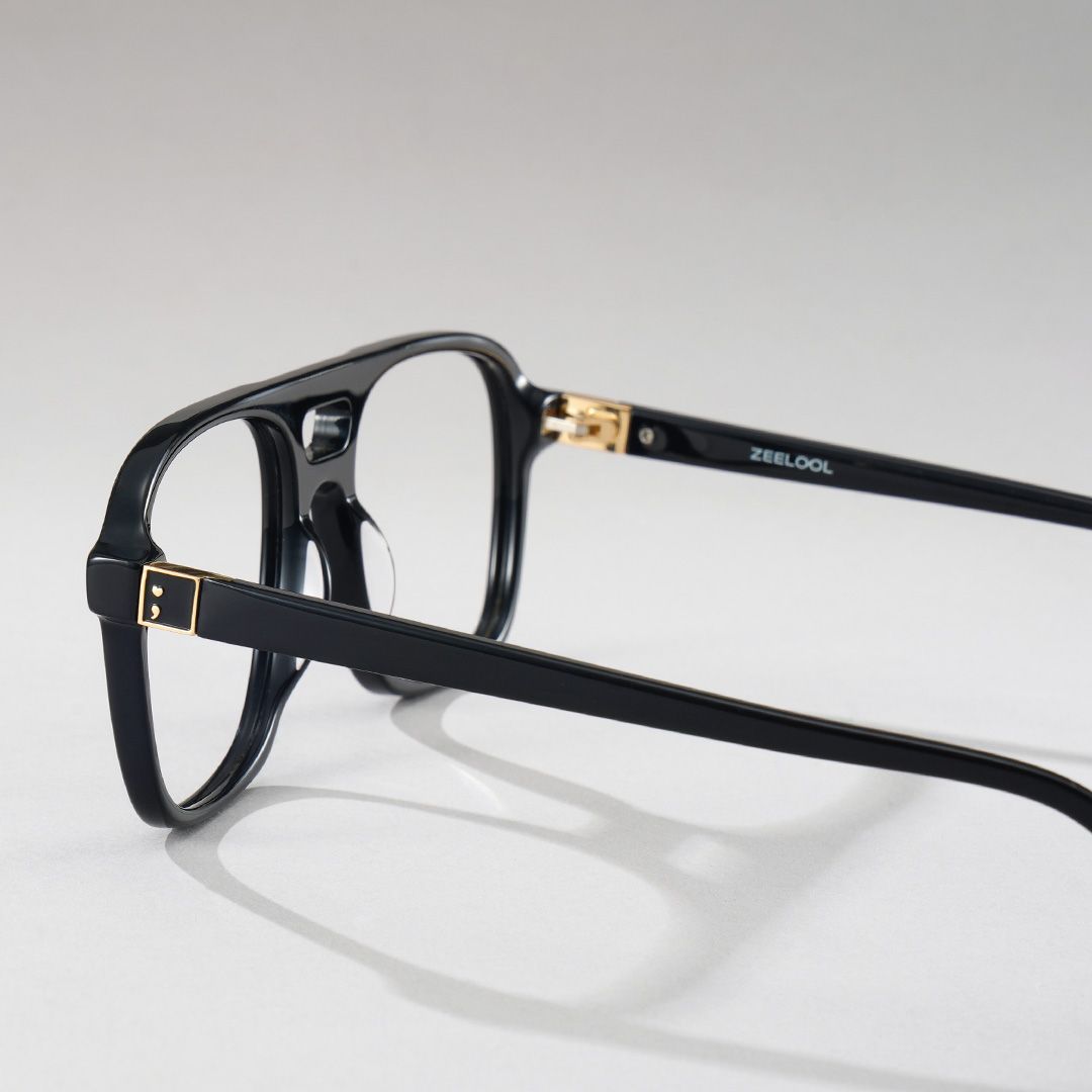 Athena Black Frame Glasses with Aviator Frame Online | ZEELOOL4