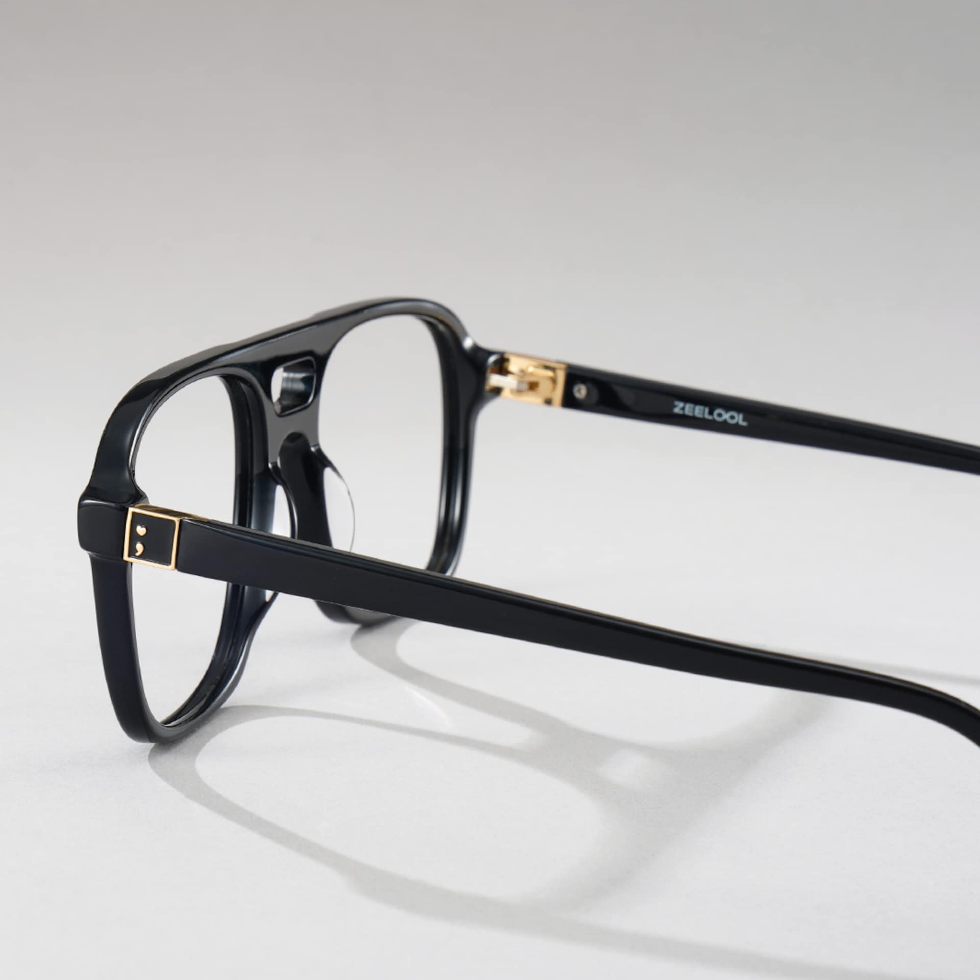 Athena Black Frame Glasses with Aviator Frame Online | ZEELOOL4