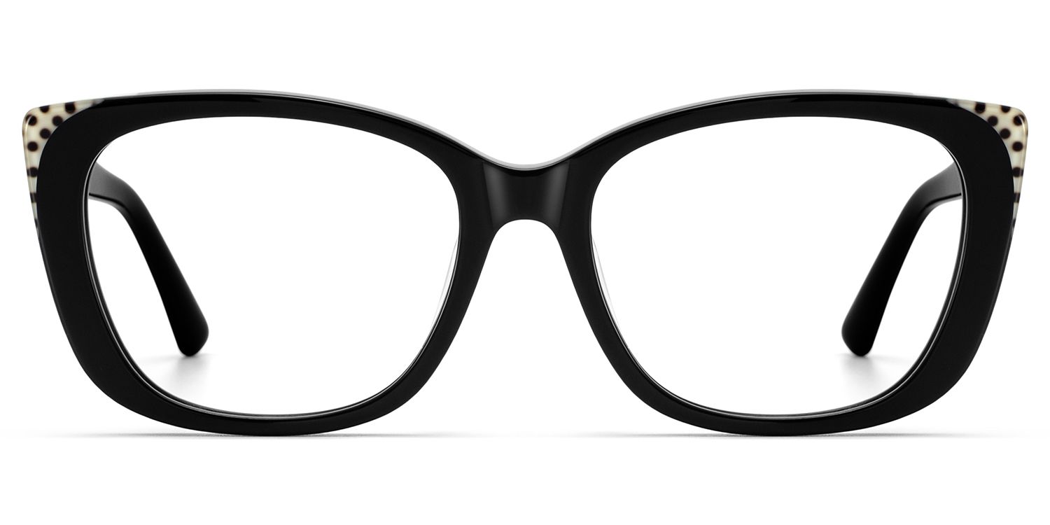 Zeelool Women's Cat eye Black Acetate Prescription Glasses