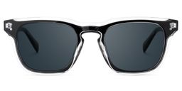 Liam Rectangle Black Clear Sunglasses0