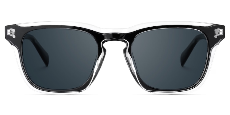 Liam Rectangle Black Crystal Sunglasses