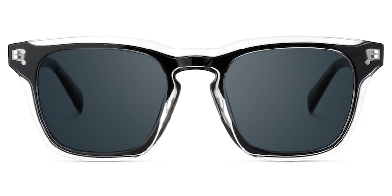 Liam Rectangle Black Crystal Sunglasses