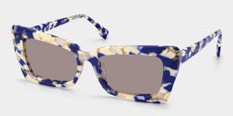 Newell Rectangle Blue-Floral Glasses2