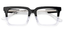 Hattie Rectangle Black Crystal Glasses1