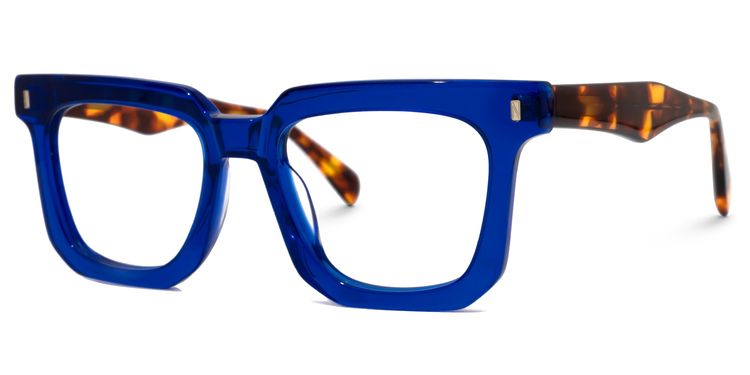 Coville Square Blue Glasses