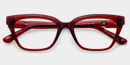 Quincy Red Cat-eye Glasses2
