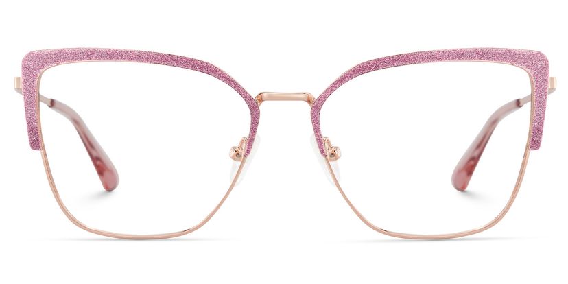 Javier Rectangle Pink Glasses