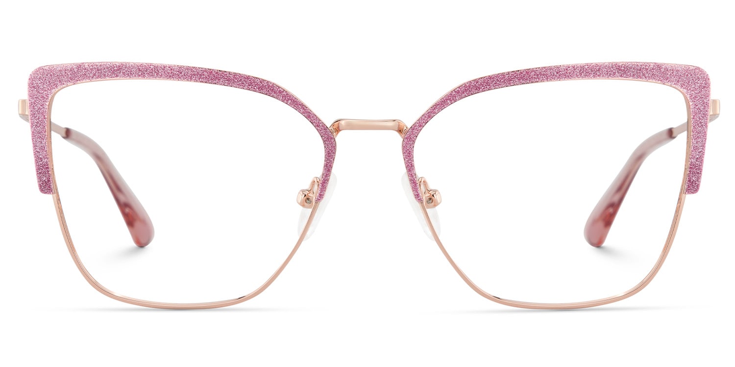 Javier Rectangle Pink Glasses