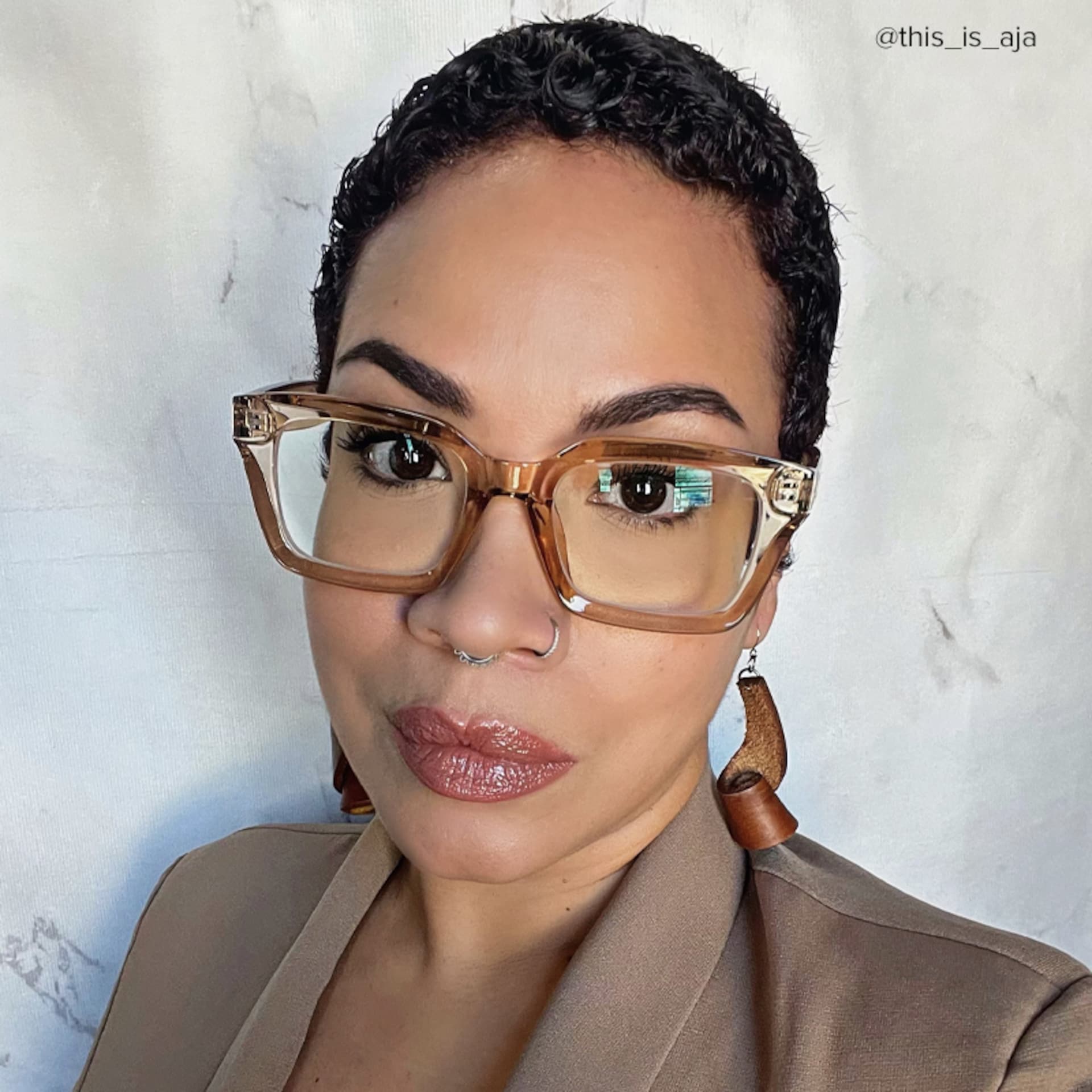 Grover Rectangle Eyeglasses and Champagne Color Frames8