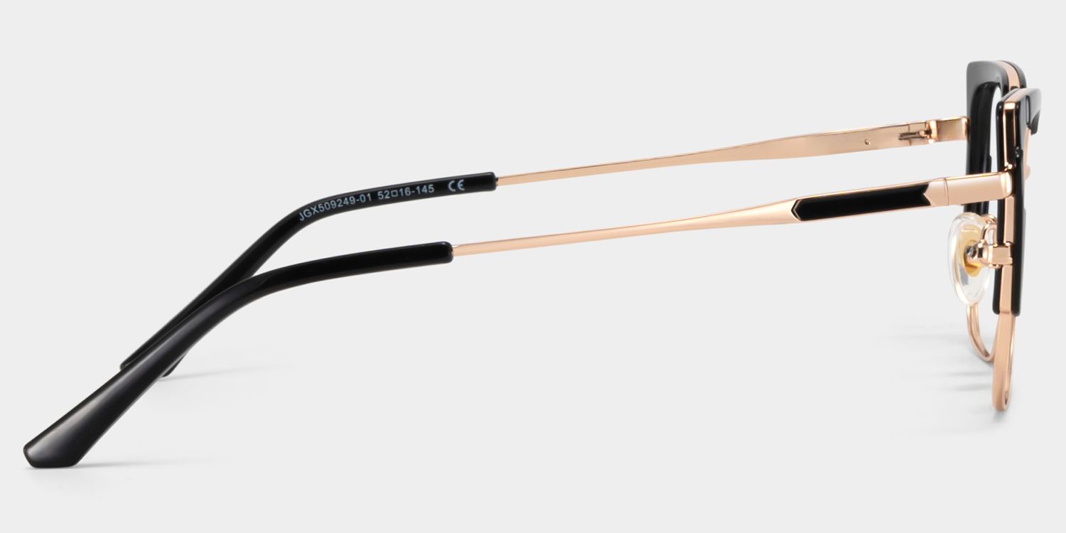 Black Thin Frame Glasses With Metal Material4