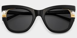 Pearl Cateye Black Glasses1