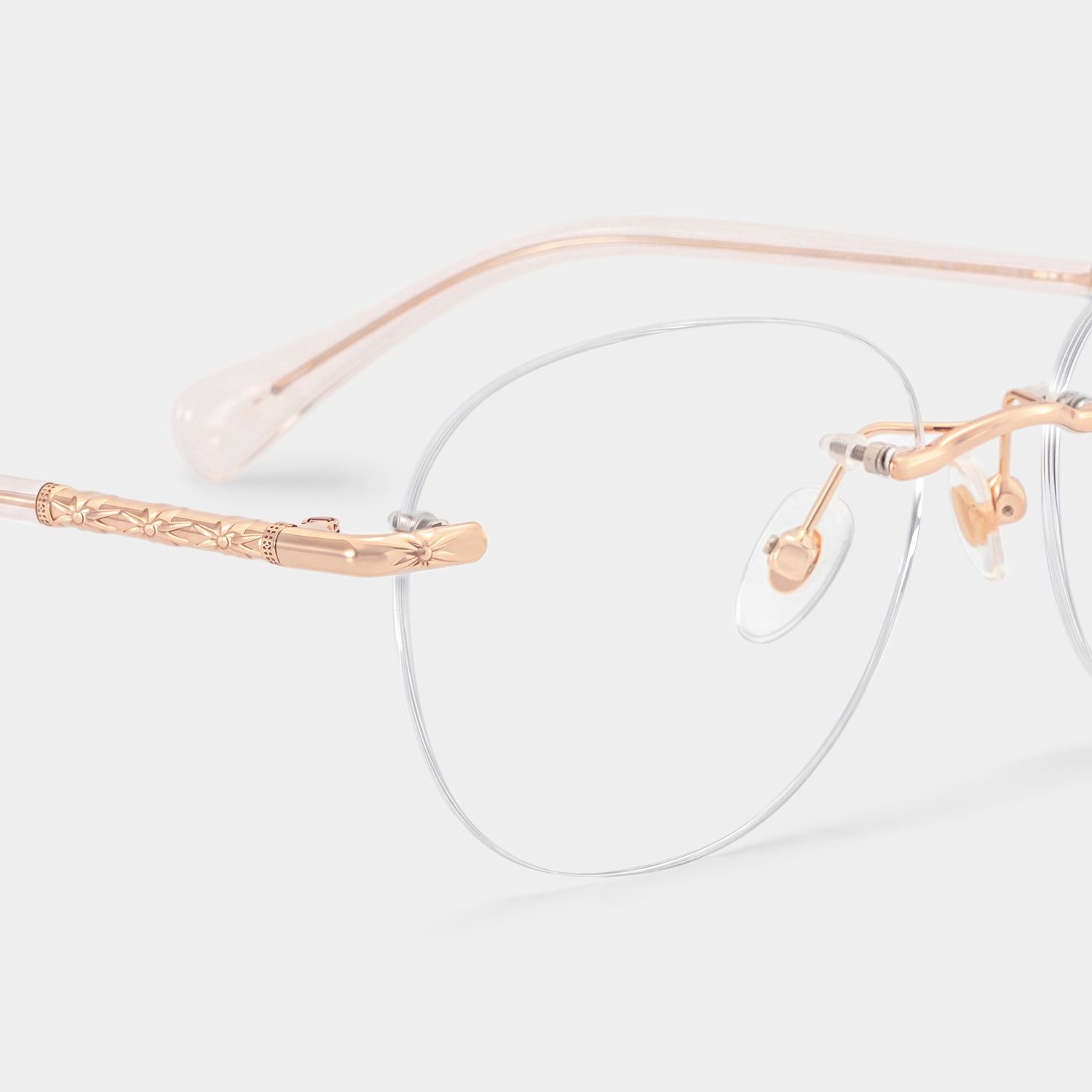 Jennifer Pink Gold Frame Glasses with Round Frame Online | ZEELOOL4