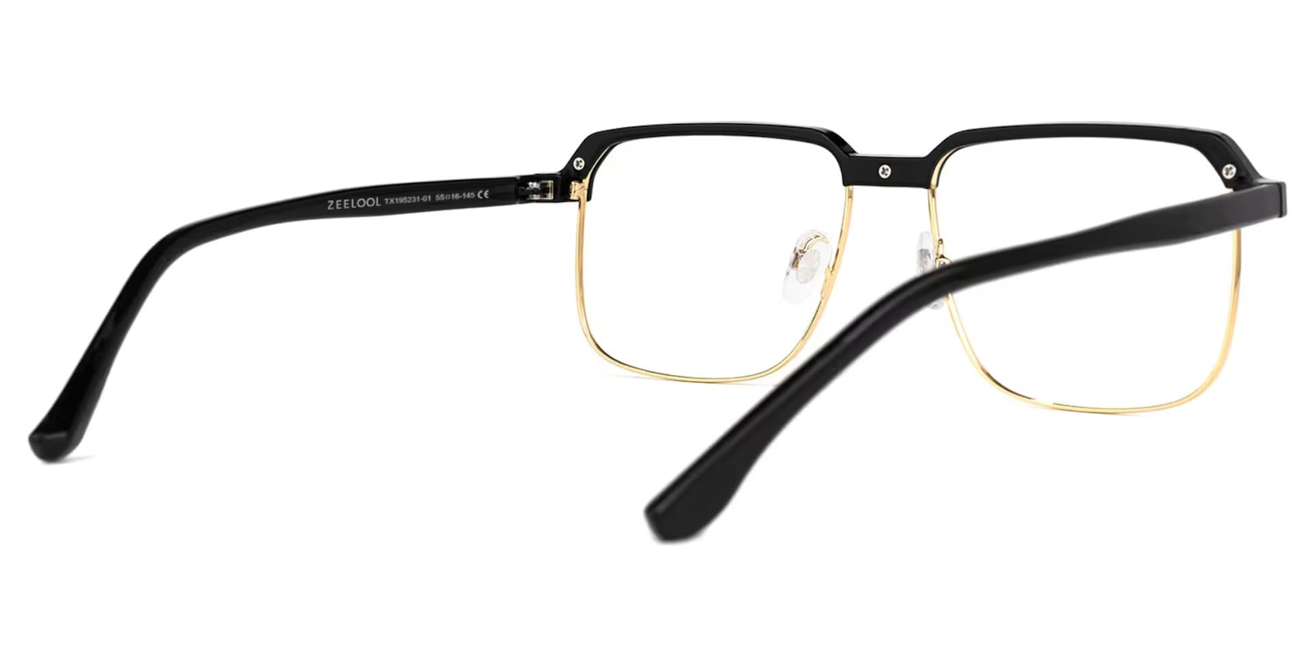 Cherron Browline Black-Gold Glasses | Zeelool Glasses3