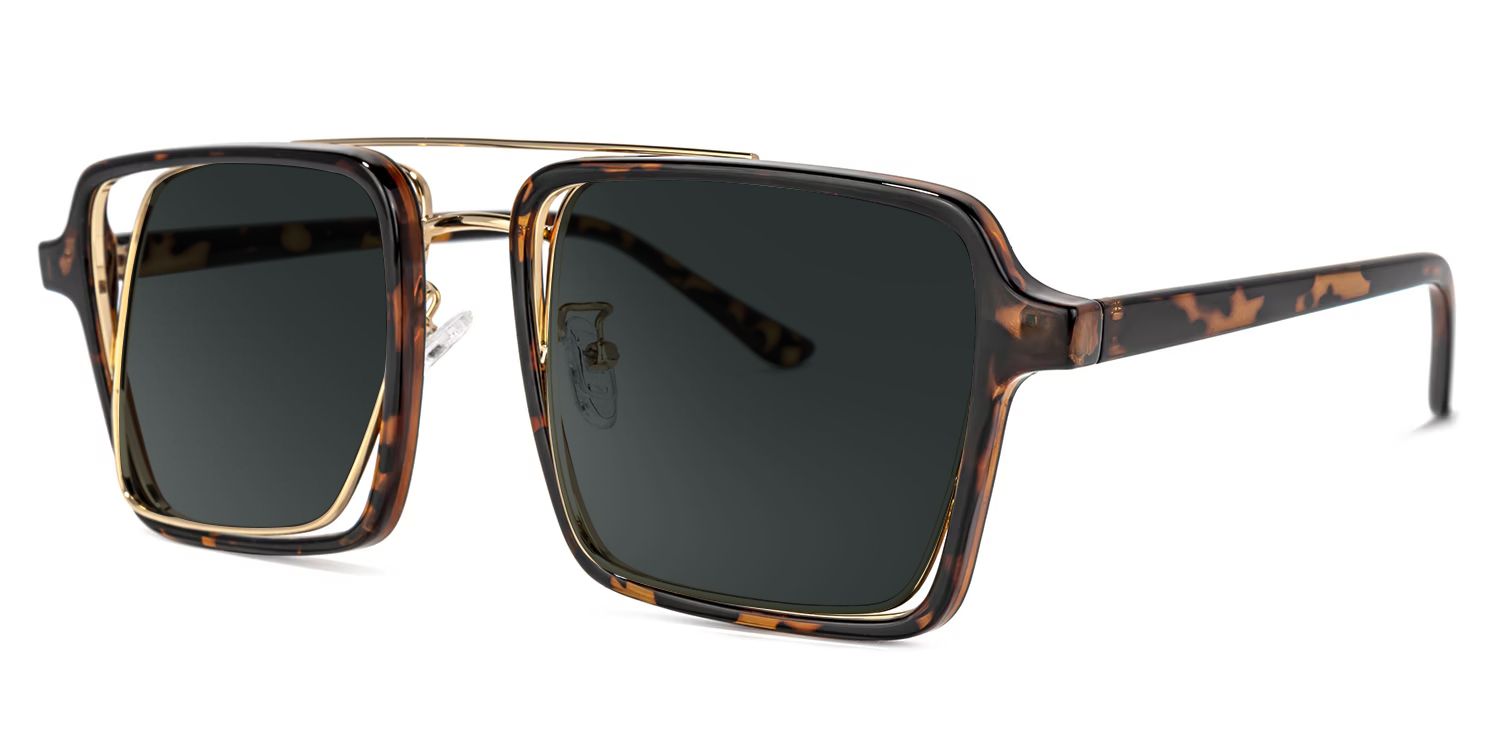 Aviator Tortoise-Gold Sunglasses | Zeelool Glasses1