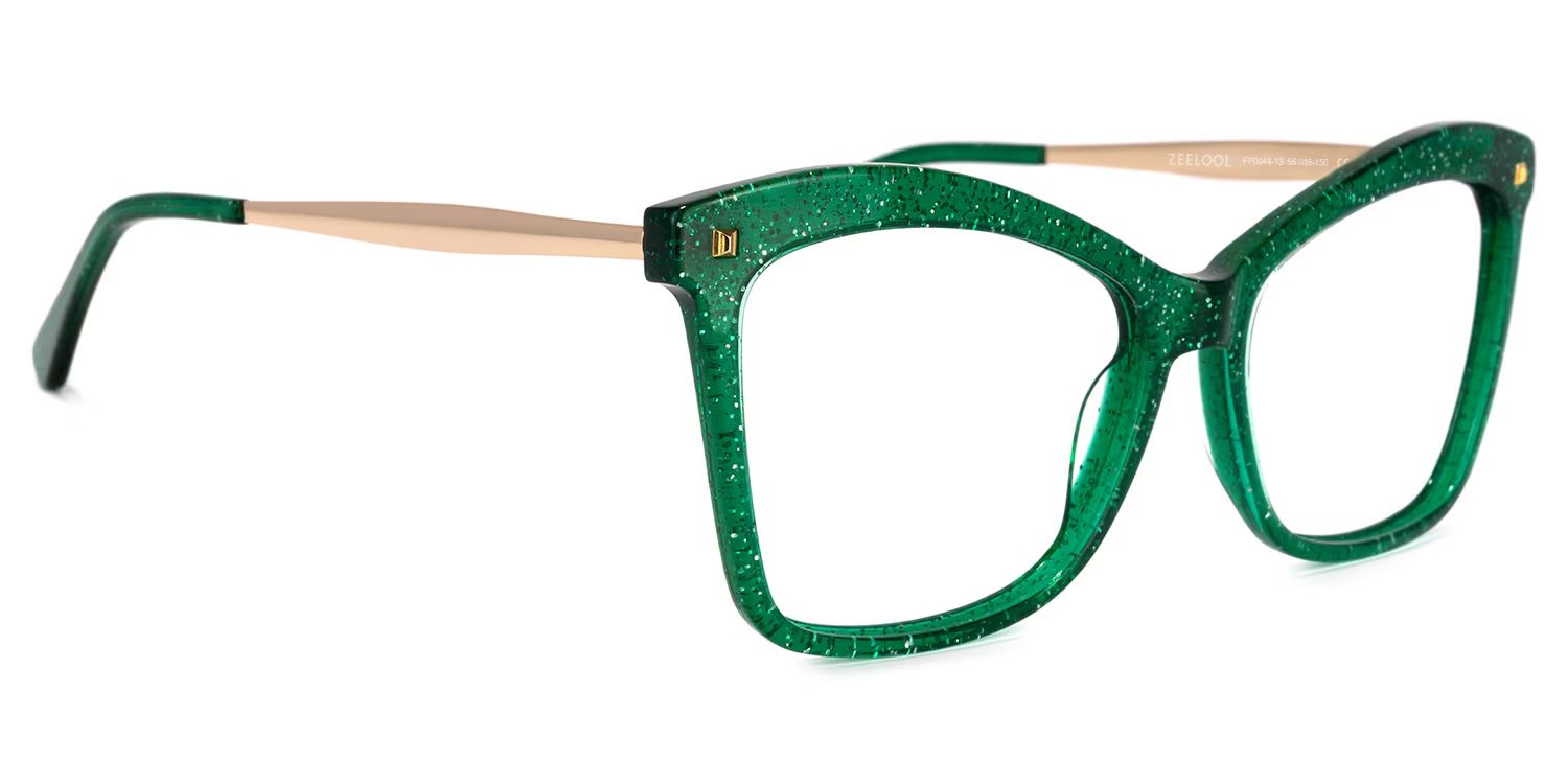 Isaebella Butterfly Green Glitter Frame Glasses for Women2