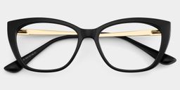 Harlow Rectangle Black Glasses2