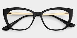Harlow Rectangle Black Glasses2