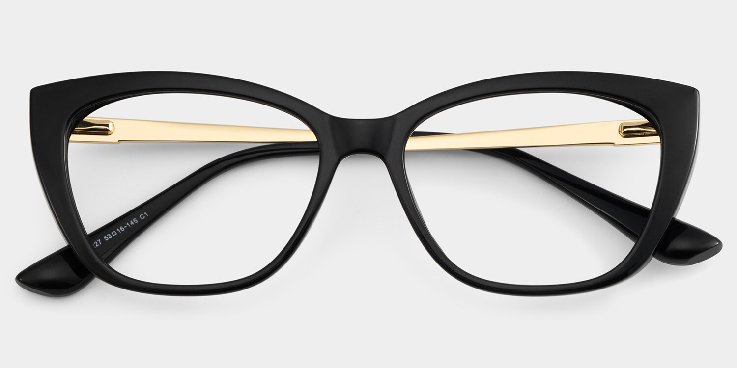 Harlow Black Frame Glasses with Rectangle Frame Online | ZEELOOL2