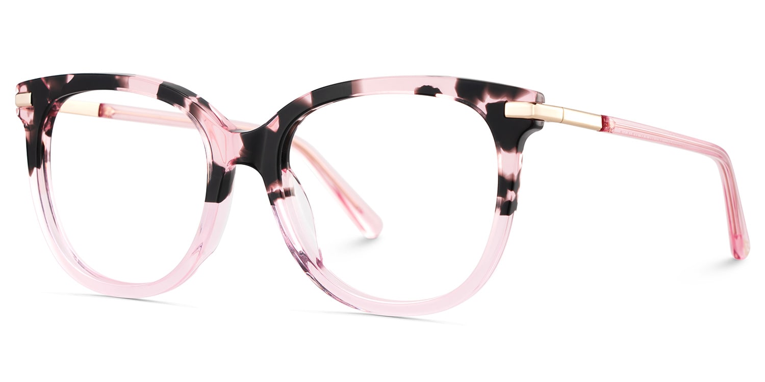 Mailyn Round Pink Tortoise Glasses3