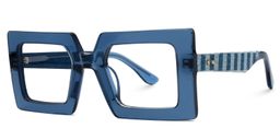 Tiffaney Square Blue Glasses1