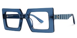 Tiffaney Square Blue Glasses1
