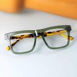 Matthews Square Green Glasses0
