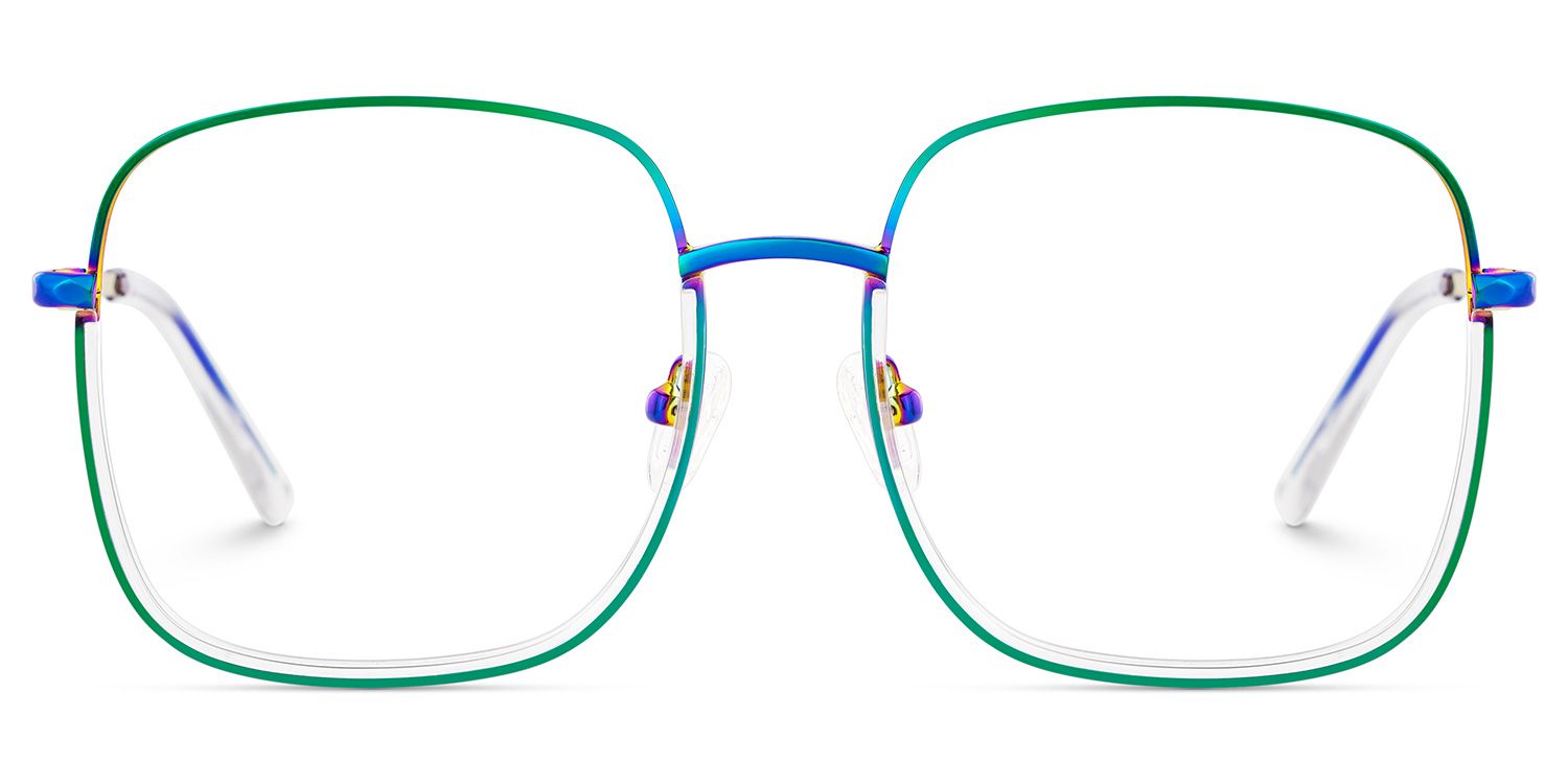 Wade Square Iridescent Color Frame Glasses for Women | Zeelool1
