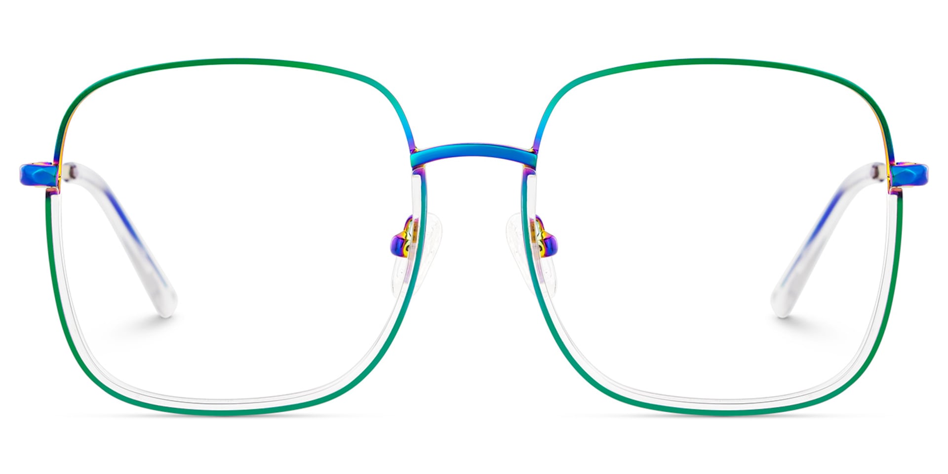 Wade Square Iridescent Color Frame Glasses for Women | Zeelool1