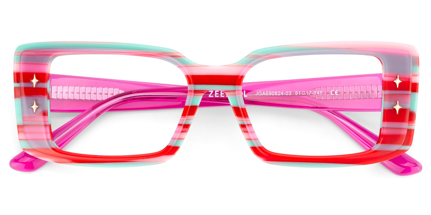 Gleam Rectangle Red Glasses2