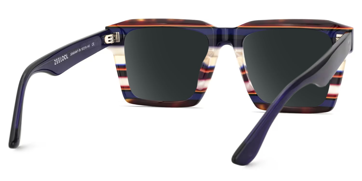 Kenish Square Blue White Glasses4