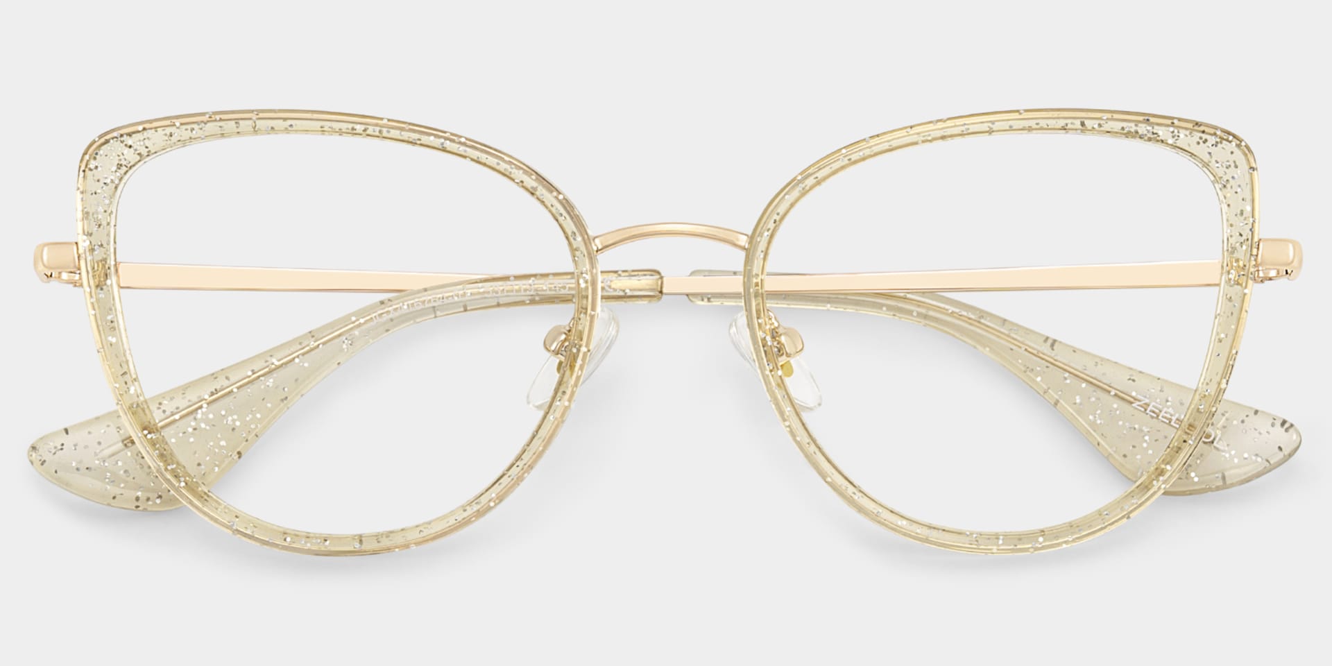 Celine Bling Cat-eye Translucent Gold Frame Glasses | ZEELOOL3