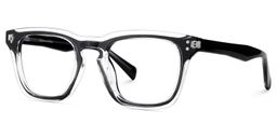 Liam Rectangle Black Clear Glasses3