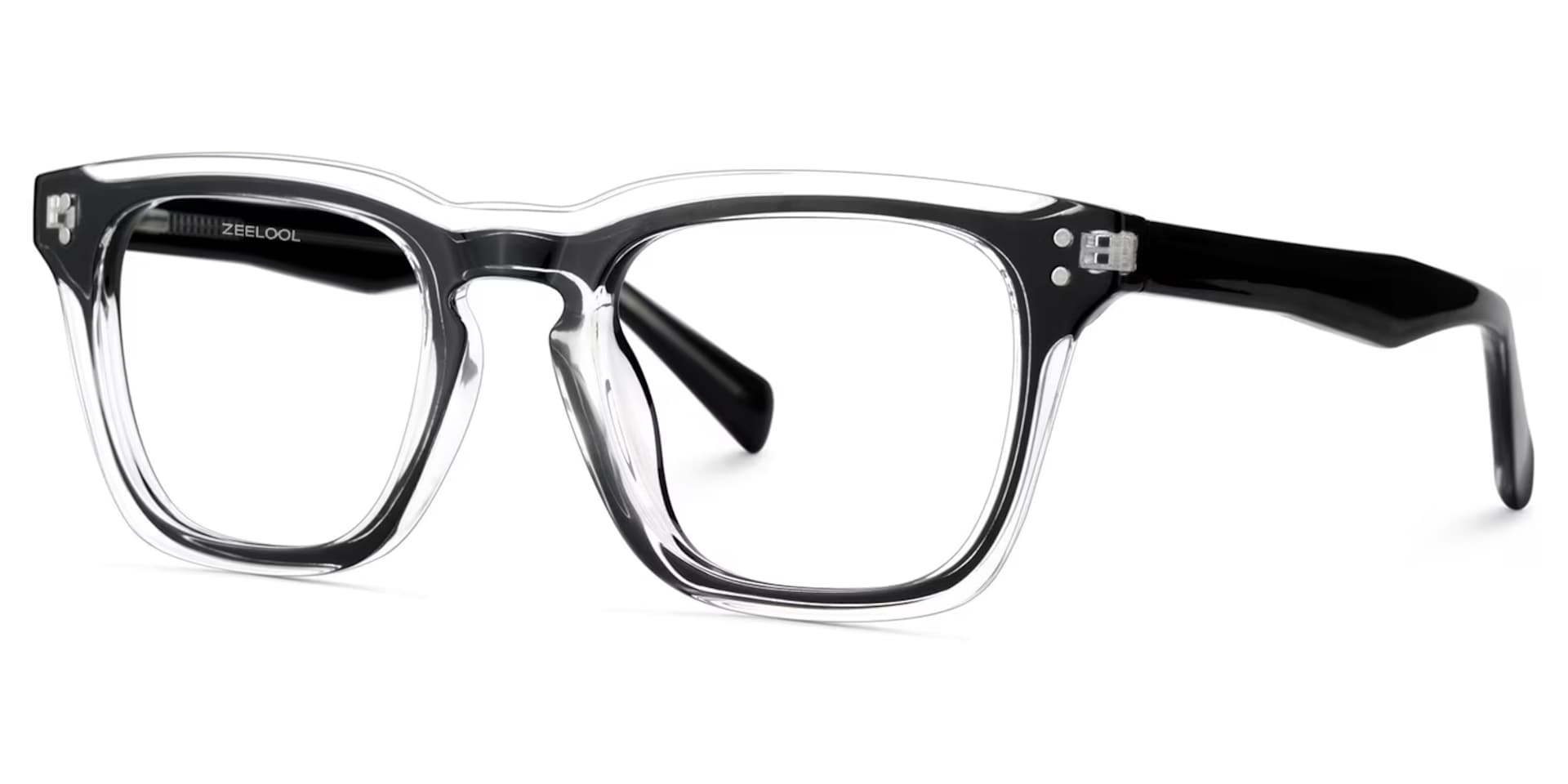 Tr90 Eyeglasses Frames With Rectangle Shape and Black Crystal Color3