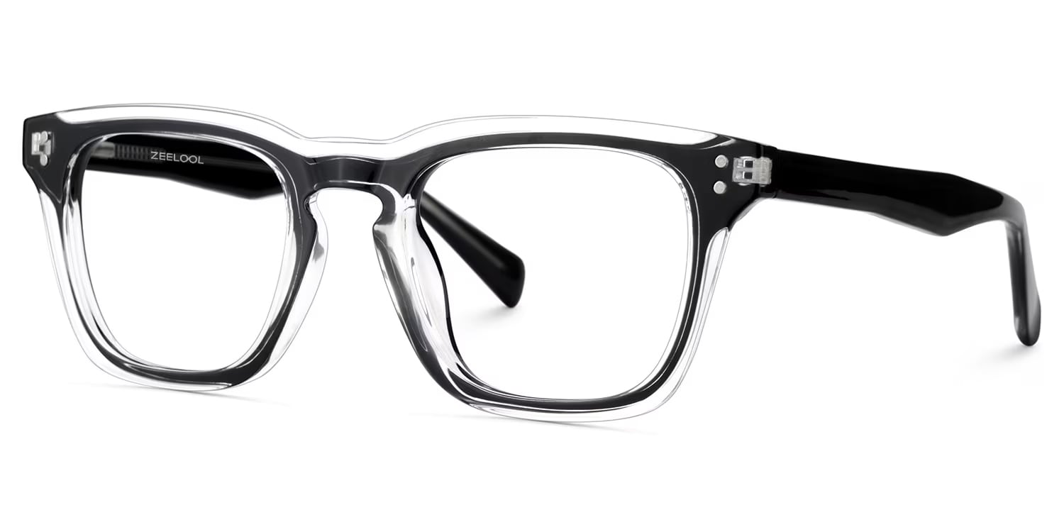 Liam Rectangle Black Crystal Glasses3