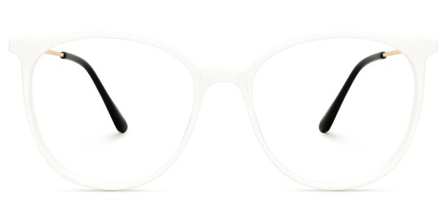 Chanty Round White Glasses