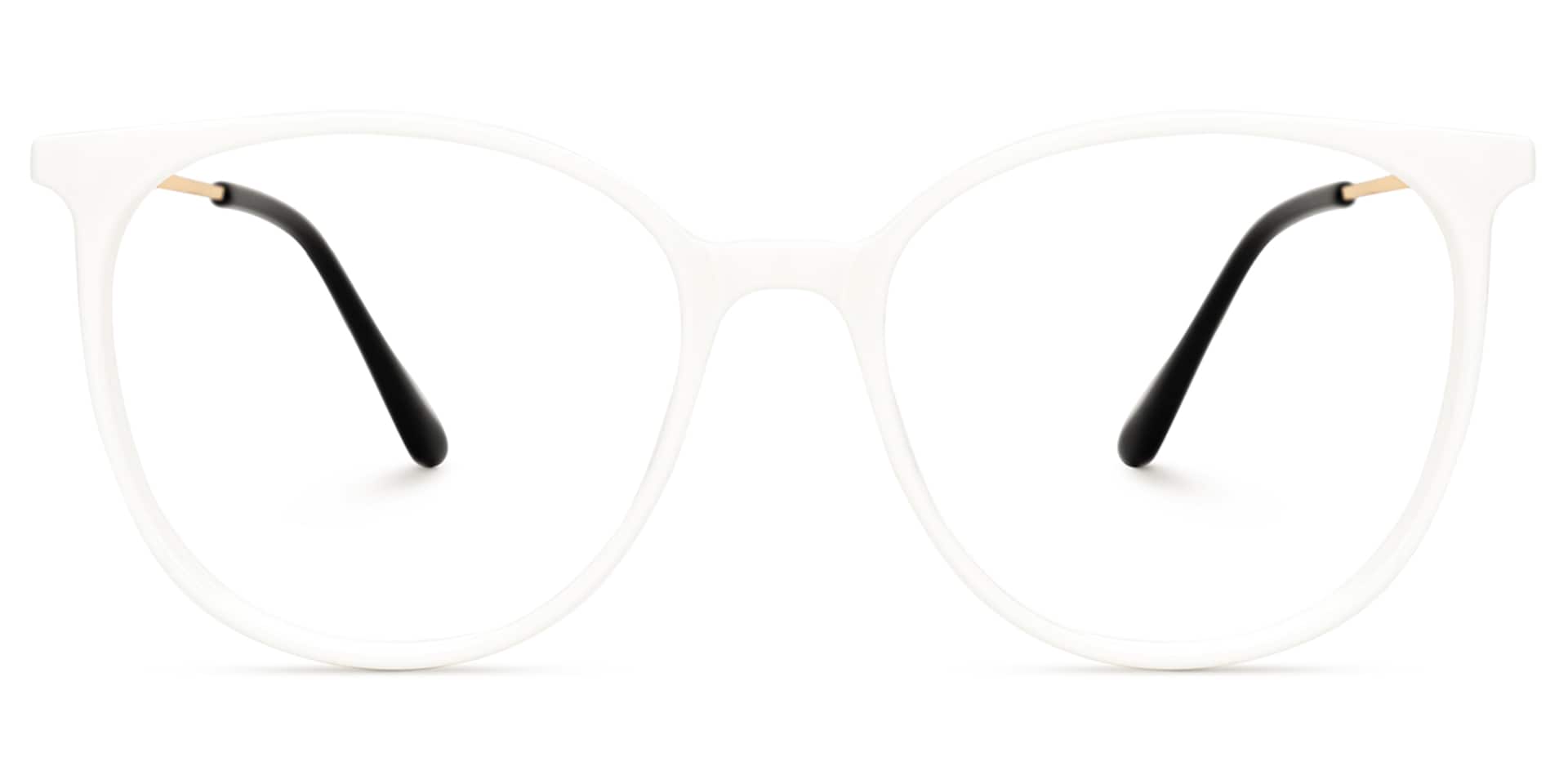 Chanty Round White Thin Frame Glasses | Zeelool Optical0