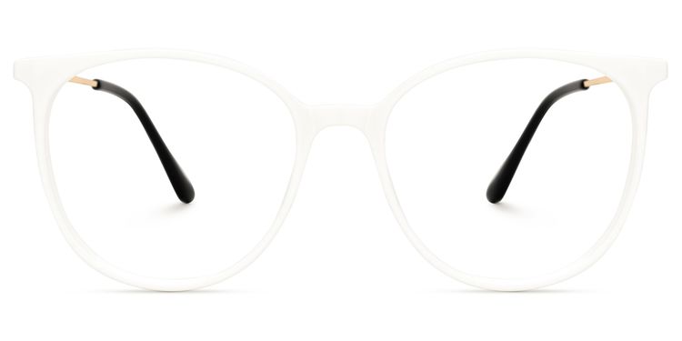 Chanty White Round Glasses