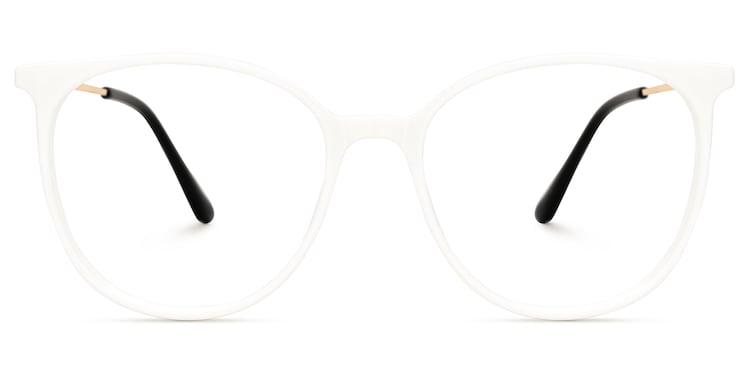 Chanty Round White Glasses