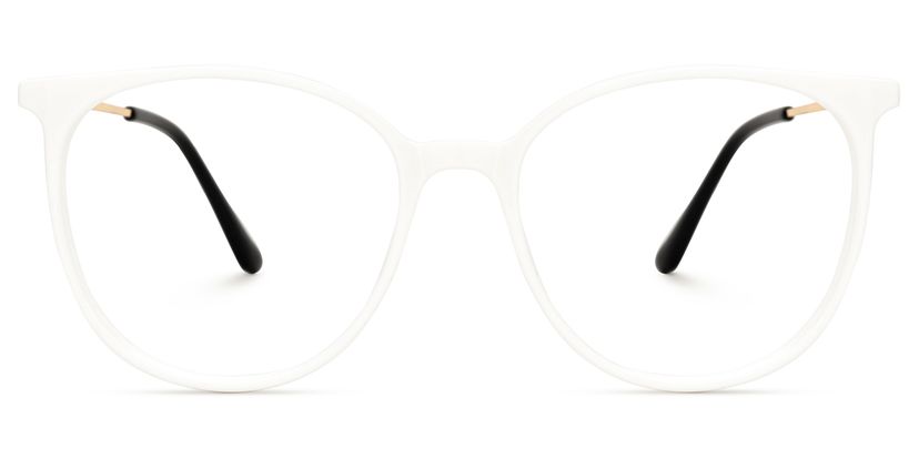 Chanty White Round Glasses